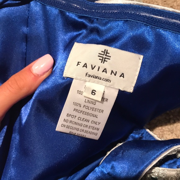 Faviana prom dress with beaded side cutouts - Picture 6 of 8